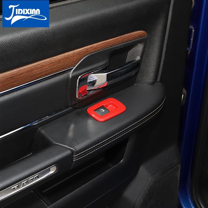 Car Inner Window Lift Switch Button Panel Decoration Cover Stickers for Dodge Charger Durango 2011-2022 for Dodge RAM