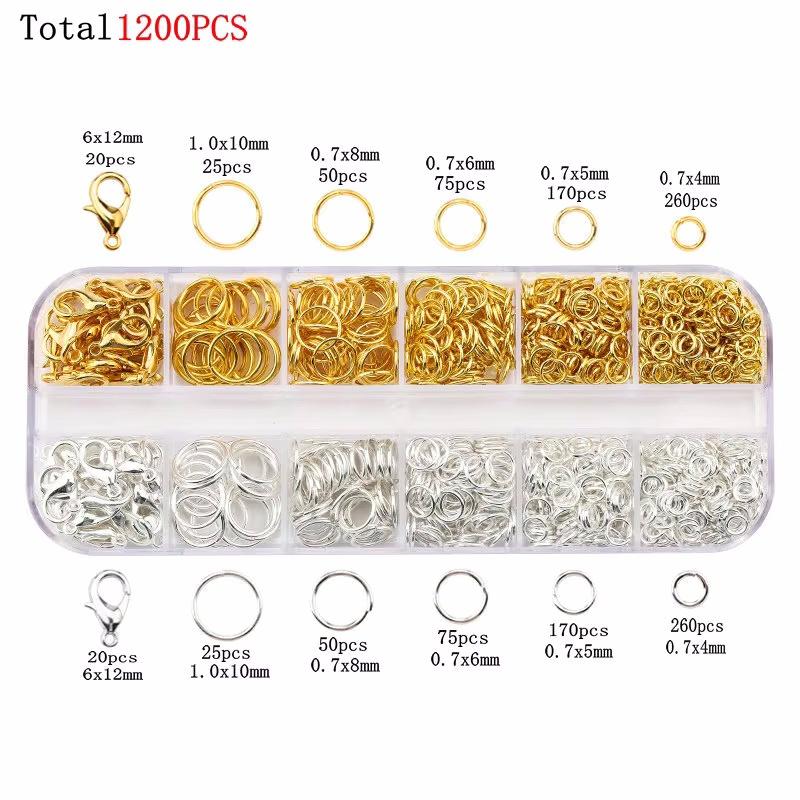 Alloy Accessories Jewelry Findings Set Earring Making Kit Lobster Clasp Open Jump Rings Repair Tools DIY Jewelry Making Supplies