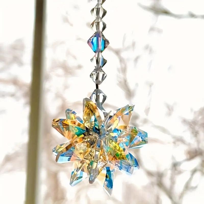 Colorful Crystal Sunshine Sun Catcher Pendant, DIY Handmade Wind Chime Accessories, Car Hanging Decoration.
