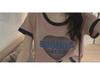 Women's Pink Color Block Short-Sleeve Crop Top - Sweet & Spicy Summer Style
