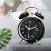Analog Alarm Clock,4 inches Twin Bell Alarm Clock with Night Light,Battery Operated, Loud Alarm Clock for Heavy Sleepers