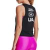 Under Armour HG Round Neck Printed Letter Sleeveless Vest Women Tops Black 1360835-001