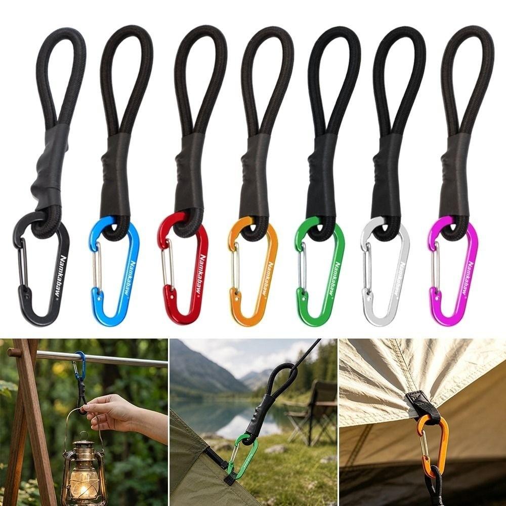 2pcs Multicolors Camping Tent Stretch Rope with Carabiner Outdoor Tool For DIY Accessories