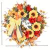 Wildflower Village Sunflower Wreath: Autumn Harvest Door Decoration for Thanksgiving