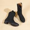 New Mid-calf Boots Women's Suede Top Zipper Western Boots Autumn/Winter Half Boot Women's Shoes