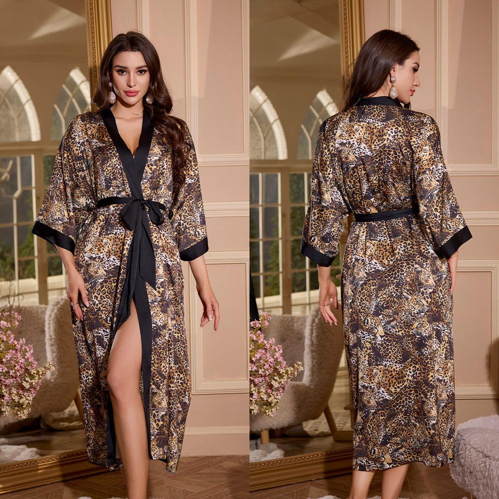 Yaoting's new pajamas women's spring and autumn seven-quarter-sleeved satin pajamas women's long-sleeved thin loungewear WP1110