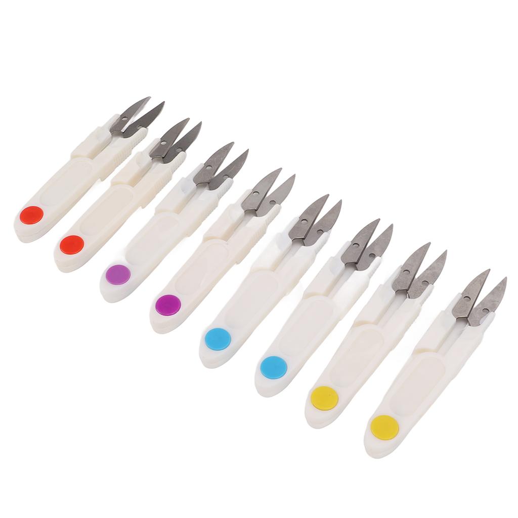 8Pcs Thread Snips Safety Cover Spring Action Lightweight Durable Portable Wide Application Thread