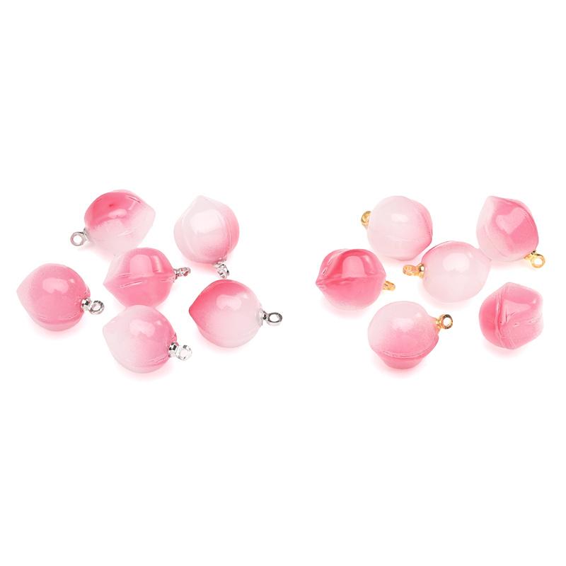 5 ks/balení skleněný přívěsek broskev DIY náramek náhrdelník náušnice šperky doplňky