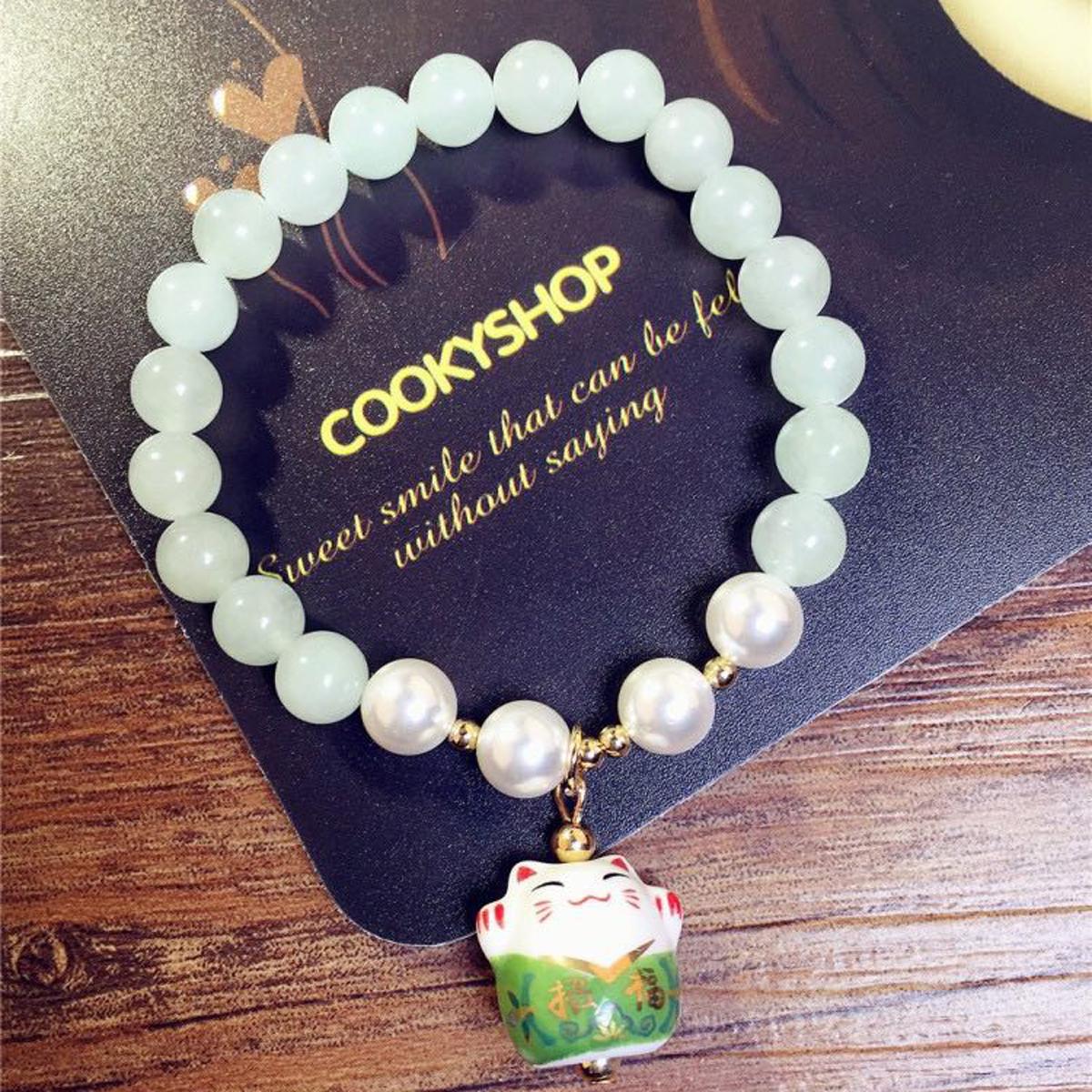 

Эластичный браслет из натурального камня, кристаллов агатов, браслет с изображением кошки на удачу для женщин, подарок на день рождения, Хэллоуин, Рождество, цепочка 18 см 8mm