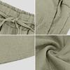 Men's Linen Breathable Drawstring Shorts Casual Loose Fit Lightweight Summer Beach Vacation Five Inch Inseam Shorts