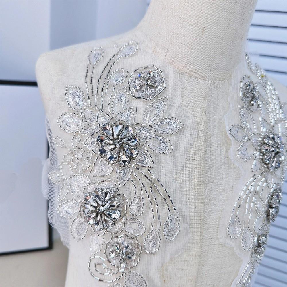 Fashion Rhinestones Applique Flower Design Dress Patches Patch Repair  Sew On Patches