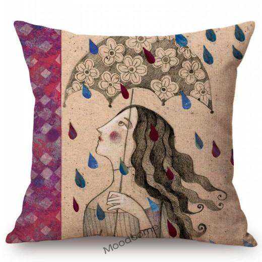 Modern Art Abstract Elegant Lady Hand Writting Sketch Cotton Linen Sofa Throw Pillow Case Nordic Lovely Girl Chair Cushion Cover
