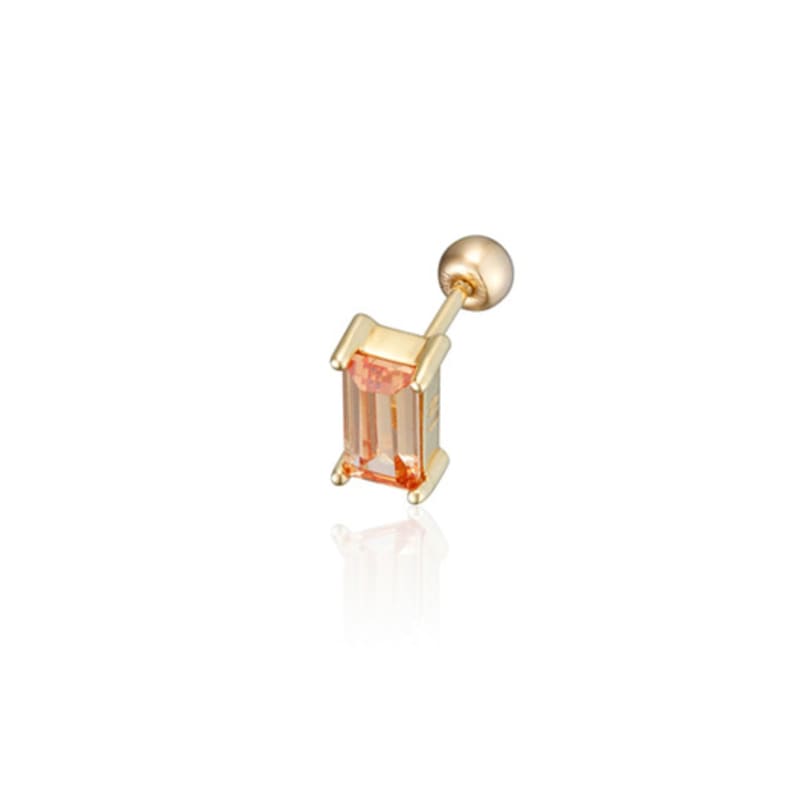 LUNNE 14k Champagne Baguette Cubic Piercing (14k Gold) #L09