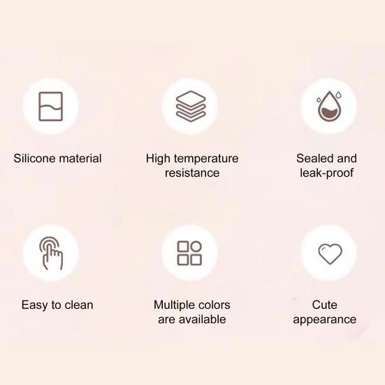 Silikon Kopplokk med Skjeholder Varmebestandig Støvdeksel Universell Rund Vannkoppforsegling for Kaffekopp