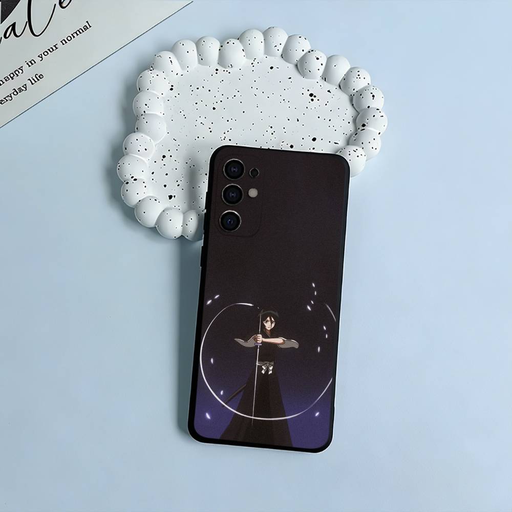 B-Bleach- anime- Rukia- Kuchiki Black Soft Silicone Phone Case for Samsung S25, S24, S21, S22, S23, S30, Ultra, S20, Plus, Lite