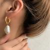 Vintage Drop Earrings Elegant Round Earclip High Quality Baroque Pearl Earrings  for Women