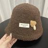 Cute Three-dimensional Mushroom Bucket Hat Autumn and Winter New Lamb Wool Warm and Cold-proof Split Bucket Hat Female