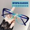 Cat Eye Myopia Glasses for Women Fashion Transparent Frame Nearsighted Eyewear Computer Blue Light Blocking Eyeglasses Diopters