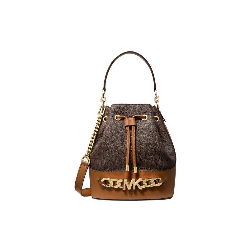 Michael Kors Mk Devon Klassische Monogramm Farbblock-Kette Commuter Mode Kordelzug Beschichtetes Canvas Beutel Tasche Damen Taschen 30S2GDVS2B-252