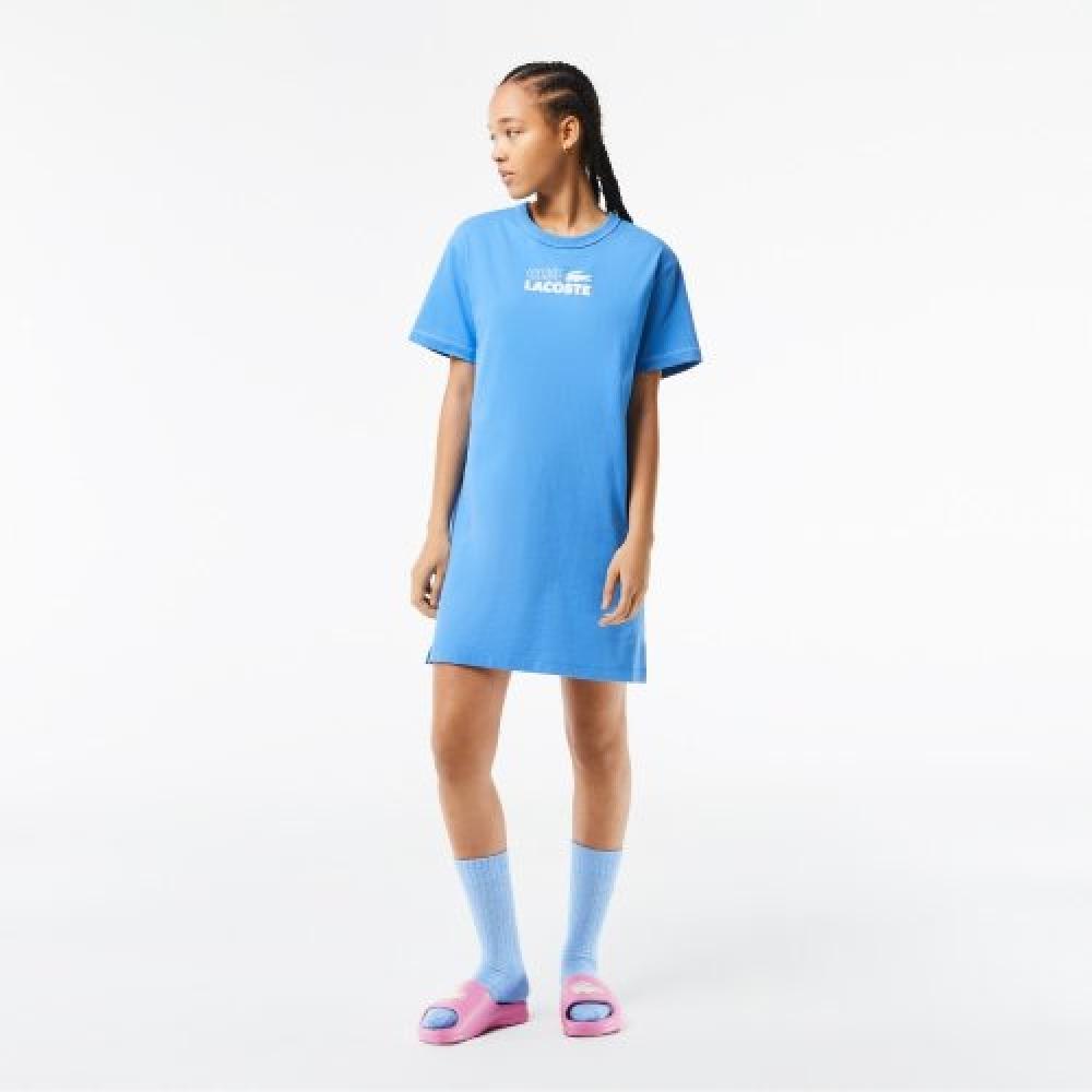 

Женское платье-футболка с коротким рукавом LaCoste [синее] 034