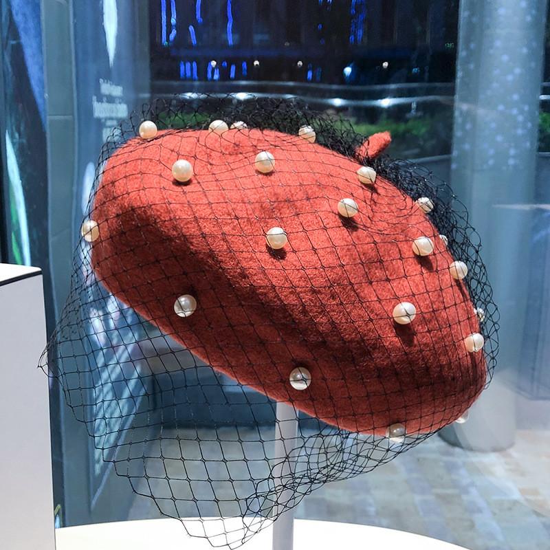 French Style Mesh Beret Hat For Women With Polyester Fabric And Fashionable Ol Look