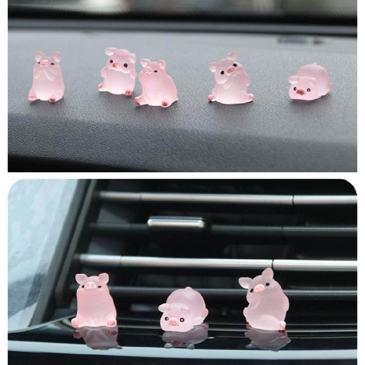 Lovely Car Center Console Ornaments Office Car Interior Accessories Creative Pigs Doll Animal Statue Car Supplies