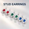 WNFU Women's Stud Earrings, Multicolor Corundum, Gold-Plated Copper