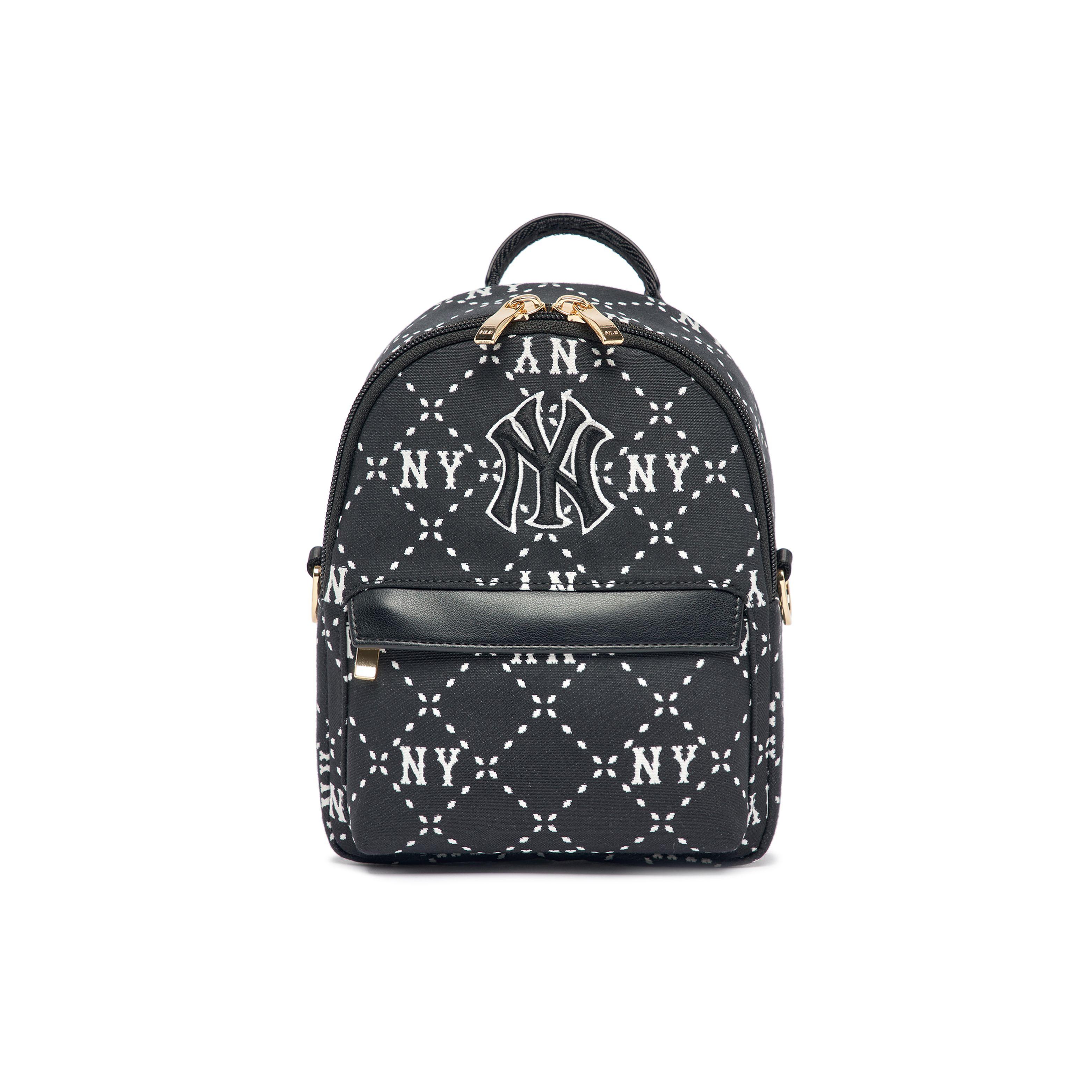MLB Vintage Floral NY Yankees Large Logo Faux Leather Mini Backpack Kids Backpacks Black 7ABKMD23N-50BKS Black 23490₽