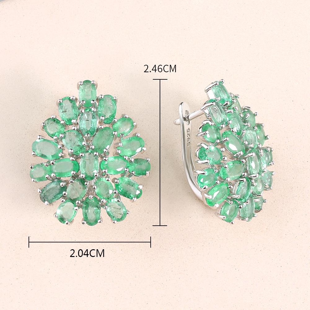 Premium Luxury Natural Zambia Emerald øredobber for kvinner jubileum bryllup banketter Bruk fine smykker 925 sterling sølv