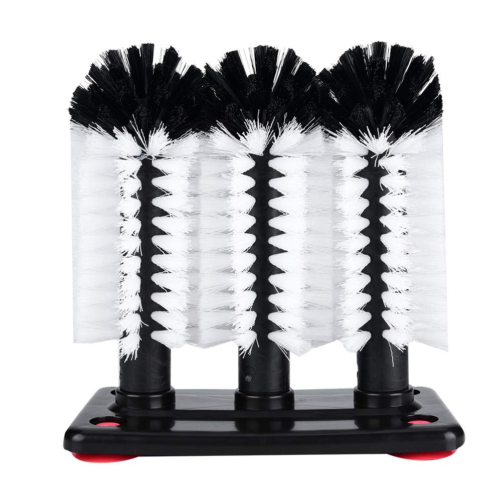 Glass Brush Glass Cleaning Brush Glass Washer Glass Cup Brush Glass Vacuum Cleaner Clean 3 Brushes Included Fast and Convenient Cocktail Glass Wine