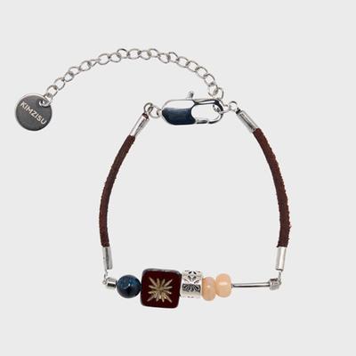 KIMZISU Stone Combi Bracelet - Sunburst _ BROWN