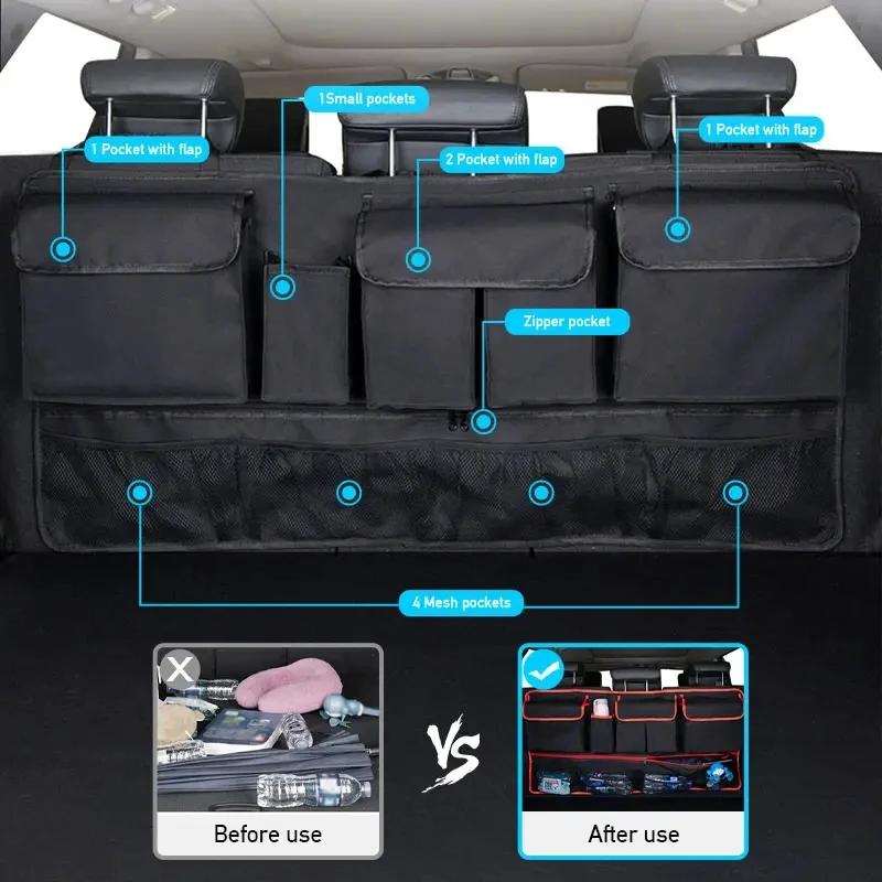 JFBONIN Back Seat Car Trunk Hanging Storage Bag Organizer With 9 Pockets Oxford Waterproof Multi-pocket Car Trunk Storage