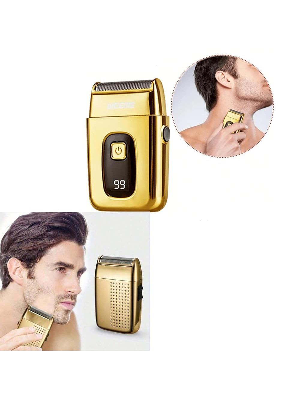 

Электробритва для мужчин, Профессиональная перезаряжаемая многофункциональная электрическая сеточная бритва со щеткой, Отличный подарок для мужчин золотой