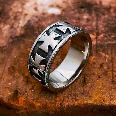 Vintage Eisernes Kreuz Ringe für Männer Frauen Punk 316L Edelstahl Herrenring Mode Einfacher Schmuck Geschenk Großhandel Größe 8-13