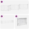 6 Piece Foldable White Dog Gate 480 cm Poplar Wood