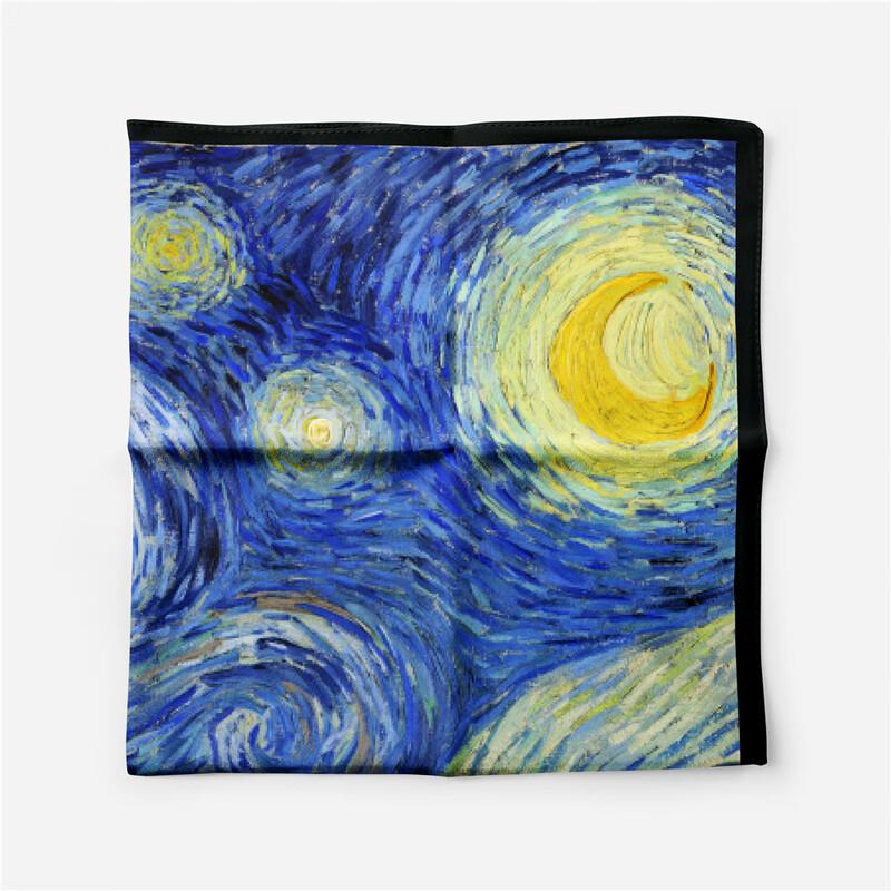 Starry Sky Oil Painting Print Square Scarf