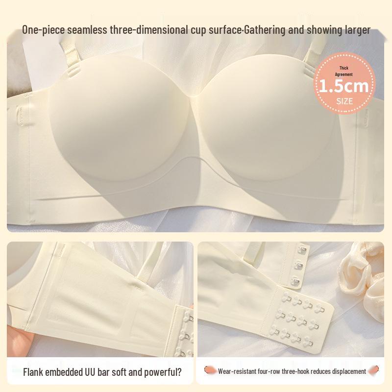 Women's Seamless Push-Up Strapless Bra with Side Support for Small Busts