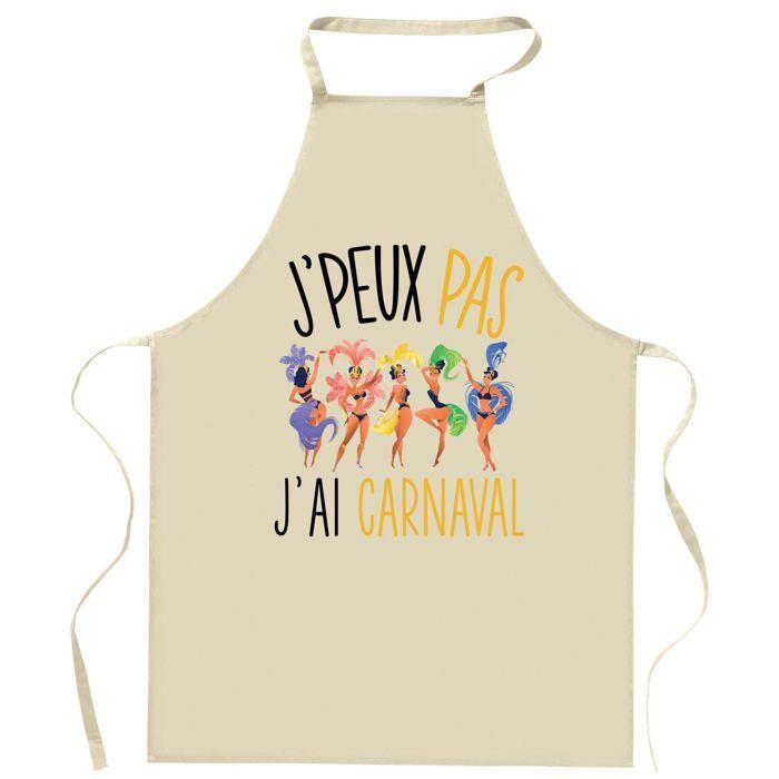 Tablier de cuisine - Carnaval J'peux pas - Coton résistant - Impression bretonne - Liens ajustables