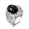 Vintage Sterling Silver 925 Ring with Large Natural Black Onyx Stone 10*14MM Oval Shape Fine Party Jewelry for Men.