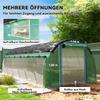 6 X 3 X 2 M Polytunnel Greenhouse with Sun Protection Net, Roll-Up Side Walls, Plastic Cover, Steel Frame, Green