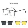 3 In 1 Blue Light Blocking Glasses Magnetic Clip-On Sunglass Lens Multi-use Polarized/ Night Vision Eyewear Strong Magnet