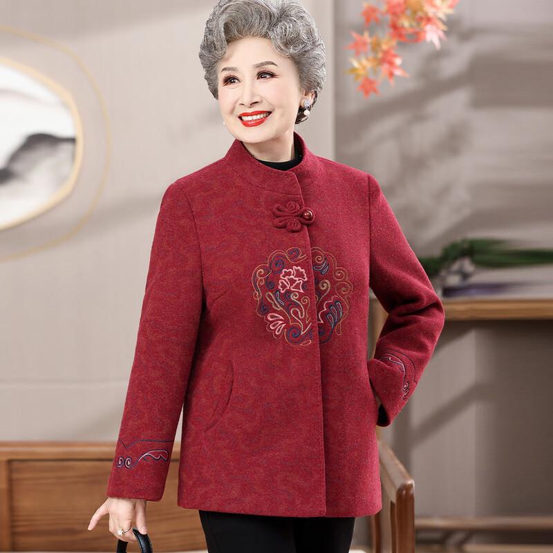 

Женское шерстяное пальто YUZHAOLIN с вышивкой и воротником-стойкой 4XL