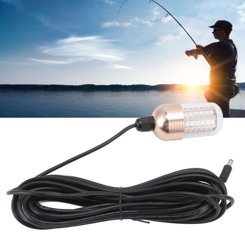 LED Fishing Light Super Bright 60 LEDs 3000lm 30W IP68 Waterproof Underwater Night Fishing Lamp 12-60V White Light