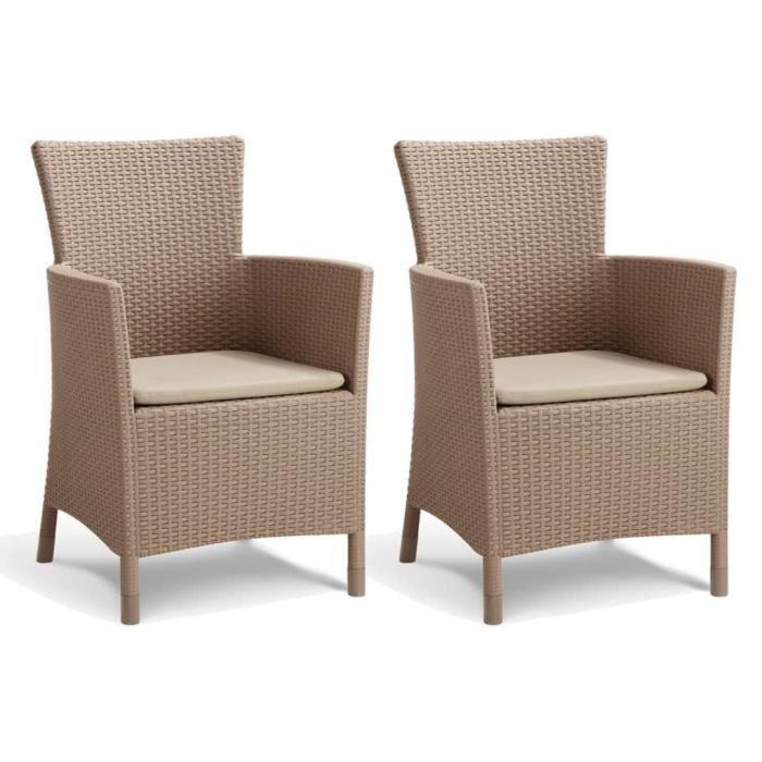Allibert Chaises à dîner de jardin 2 pcs Iowa Cappuccino