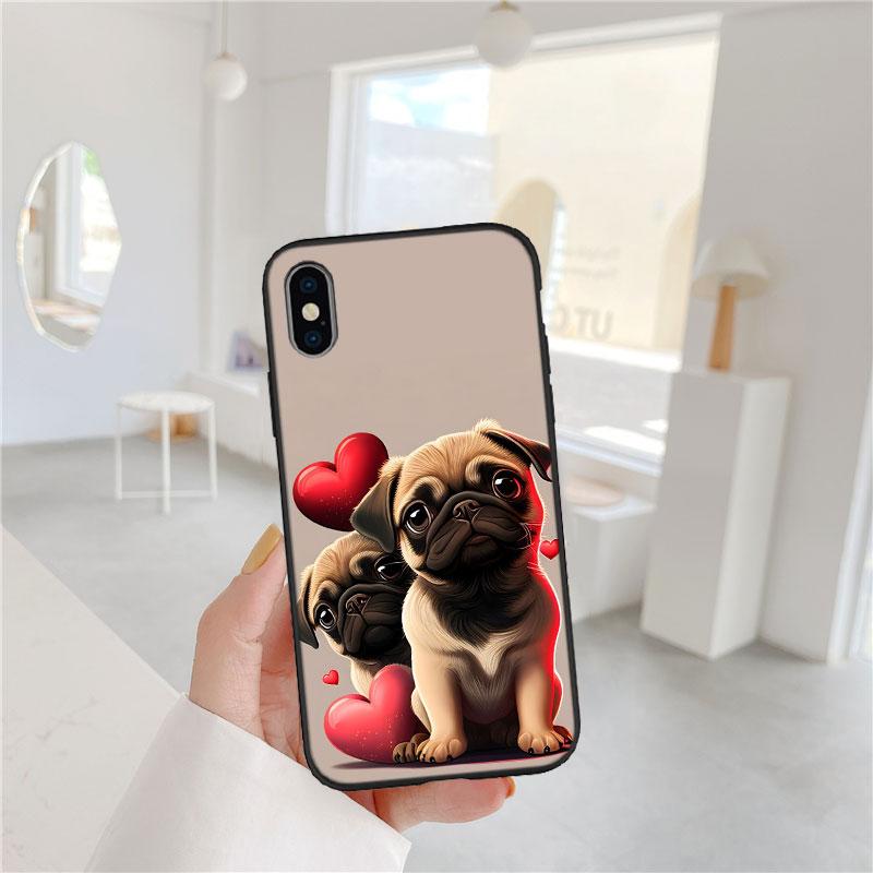 CJ90 Mops Hund Soft Shell Handyhülle für Xiaomi Poco C40 C50 C51 C55 C65 C71 C75 F3 F5 F6 F7 M2 M3 Pro Ultra