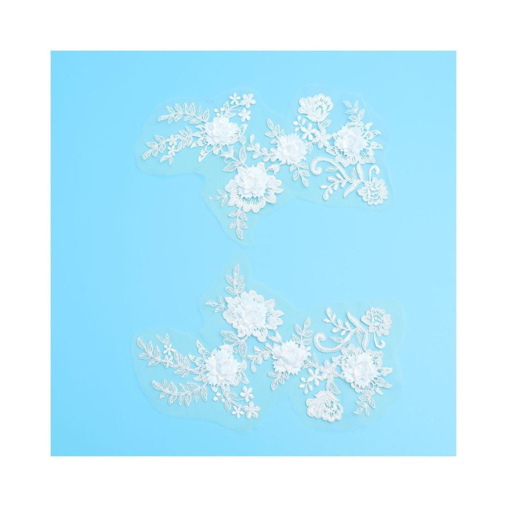 Clothing Accessories Handmade Accessories Embroidery Three-Dimensional White Car Bone Pair Flower Lace Flower Decoration Bridal Headdress