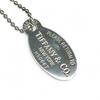 TIFFANY&Co. Necklace Oval Tag Long Silver SV925 Women Used