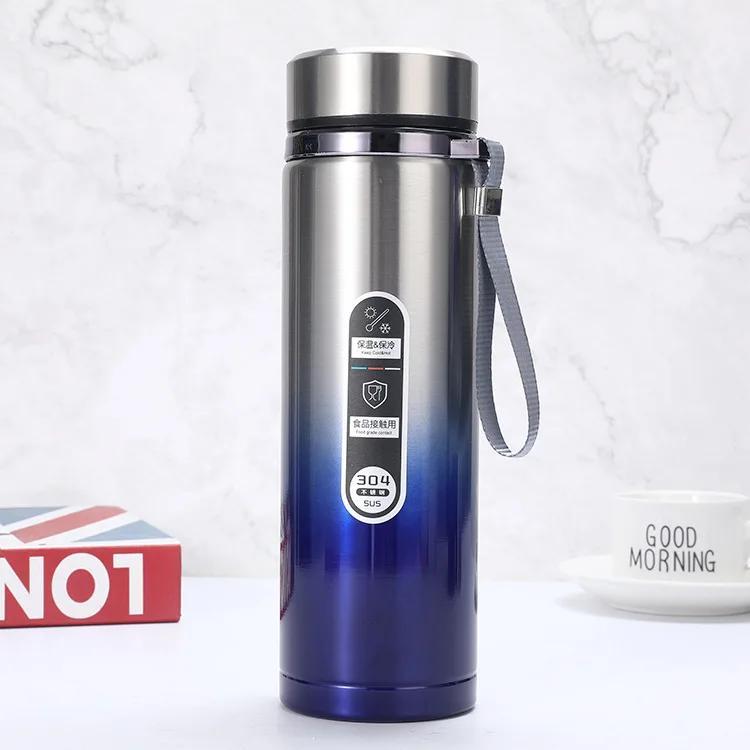 Tazza termica aziendale ad alta capacità, in acciaio inossidabile, isolata, bottiglia d'acqua portatile, thermos per ufficio, tazze da tè