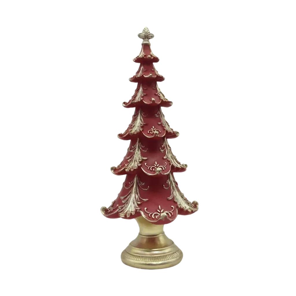 Gold-Painted Christmas Tree Ornaments, Snow Scene Tree Home Decoration Crafts Desktop Christmas Atmosphere Gift Christmas Decoration Desktop Ornaments