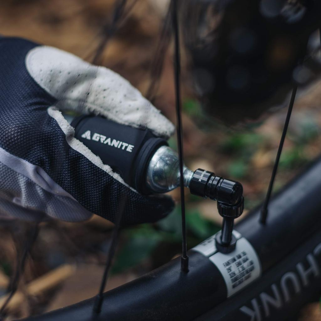 Granite Punk CO2 Inflator with Silicone Sleeve for MTB Carrier Straps Easy and Quick Pumping Solution -